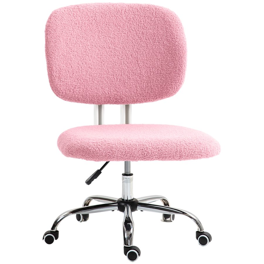 Vinsetto Bürostuhl Ergonomischer Schreibtischstuhl Höhenverstellbar ohne Armlehne Drehstuhl Samt Rosa für Home Office & Gaming   Aosom.de von Vinsetto