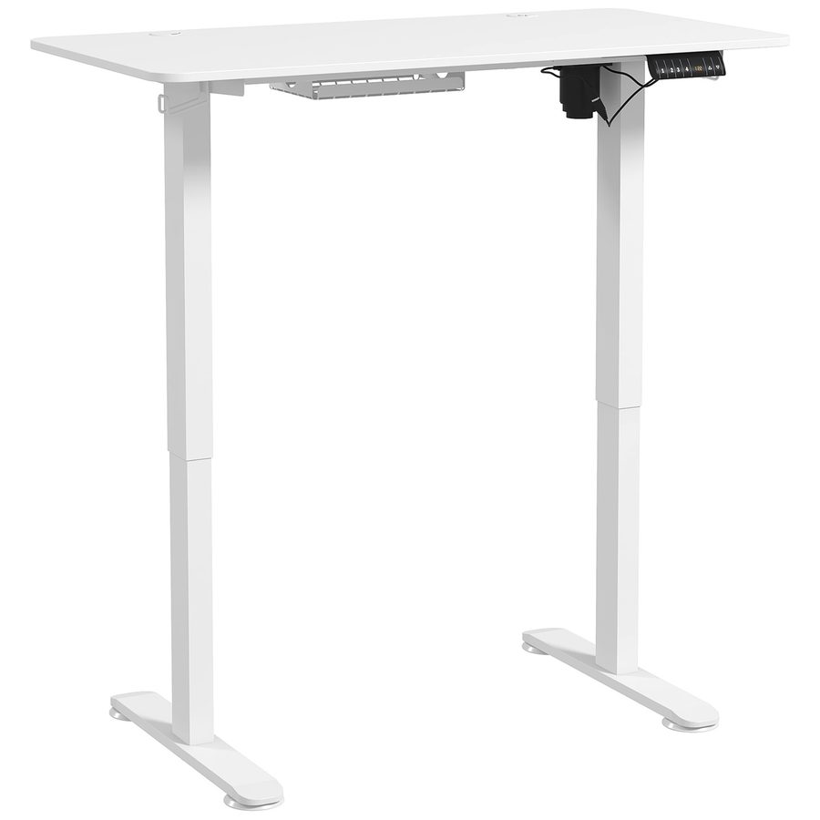 Vinsetto Stehpult höhenverstellbar, elektrisch, 120x60x72-116cm, mit 3 Voreinstellungen, Anti-Kollision, Überhitzungsschutz, Spanplatte, Weiß  Aoso von Vinsetto