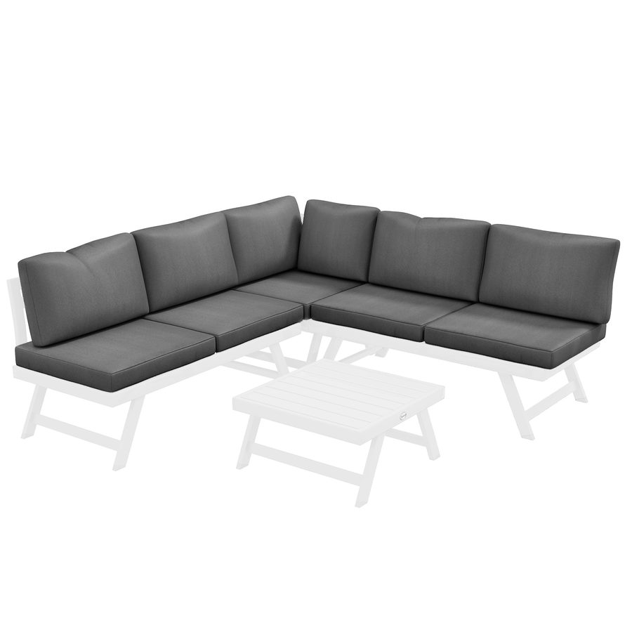 Outsunny Gartenlounge set, loungemöbel Outdoor, 4-5 Personen, mit Doppelsofa, Couchtisch, Ecksofa mit verstellbare Rückenlehne, Grau   Aosom.de von Outsunny