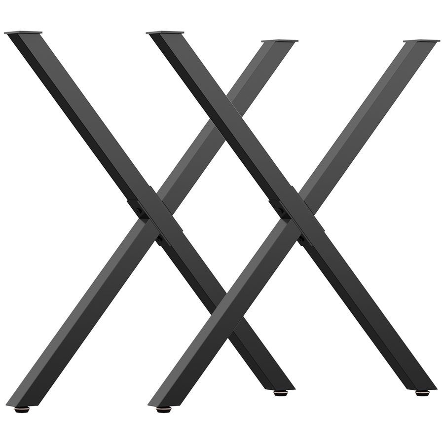 HOMCOM Set mit 2 Tischbeinen aus X-förmigem Stahl - 70L x 8B x 72H cm - Industriedesign   Aosom von HOMCOM