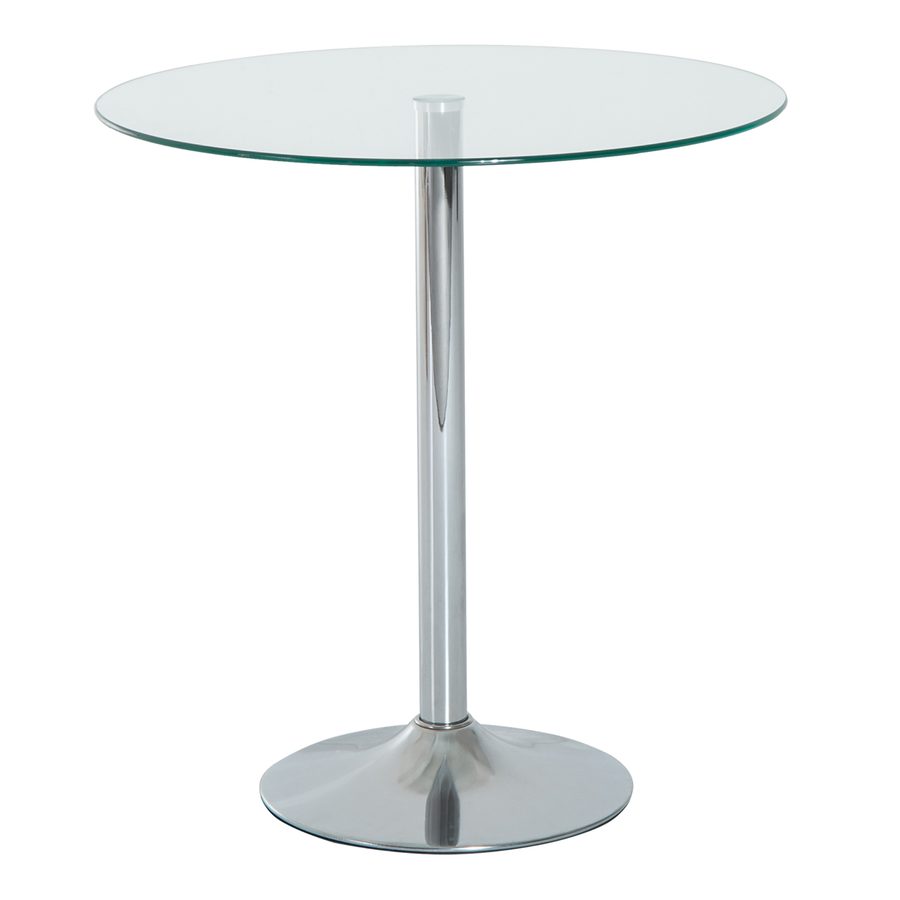 HOMCOM Esstisch, Runder Küchentisch mit Tischplatte aus Glas, Moderner Kaffeetisch Bartisch mit Metallgestell, Esszimmertisch für 2 Personen, Ø70 x 74,5 cm, Transparent   Aosom von HOMCOM