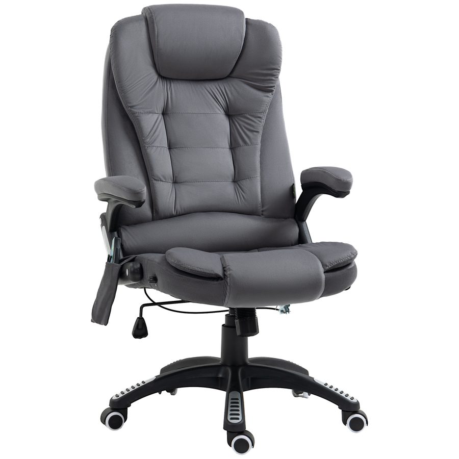 Vinsetto Massage Bürostuhl Chefsessel ergonomischer Schreibtischstuhl höhenverstellbar bis 120kg belastbar in Dunkelgrau für Büro & Homeoffice   Aosom.de von Vinsetto