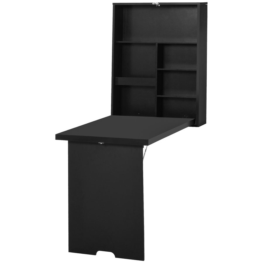 HOMCOM Wandklapptisch Klappschreibtisch Computertisch mit Tafel Schwarz 60x94,5x147cm   Aosom von HOMCOM