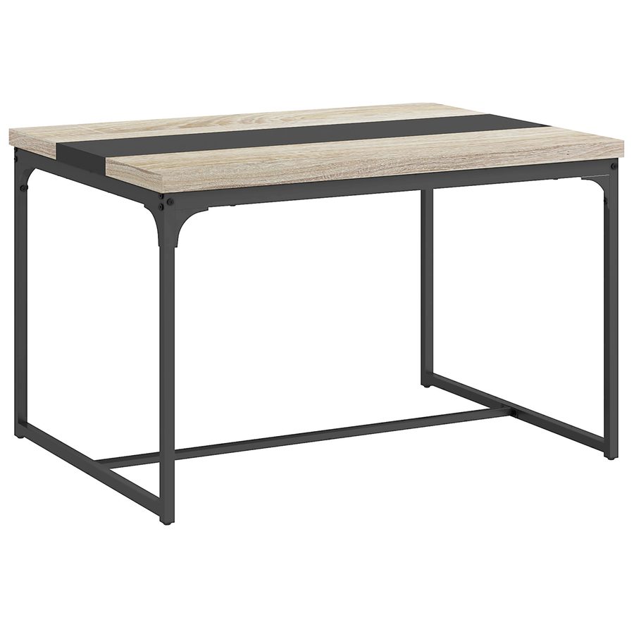 HOMCOM Esstisch Küchentisch für 6 Personen, Industriestil aus schwarzem Metall und Holz, Maße 120L x 89B x 75,5H cm   Aosom von HOMCOM