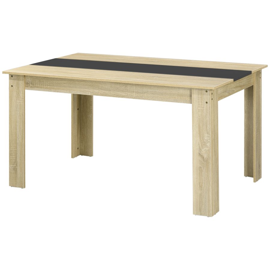 HOMCOM Esstisch Küchentisch für 6 Personen, skandinavischer Stil in natürlicher Eichenholzoptik und Schwarz, Maße 140L x 90B x 75H cm   Aosom von HOMCOM