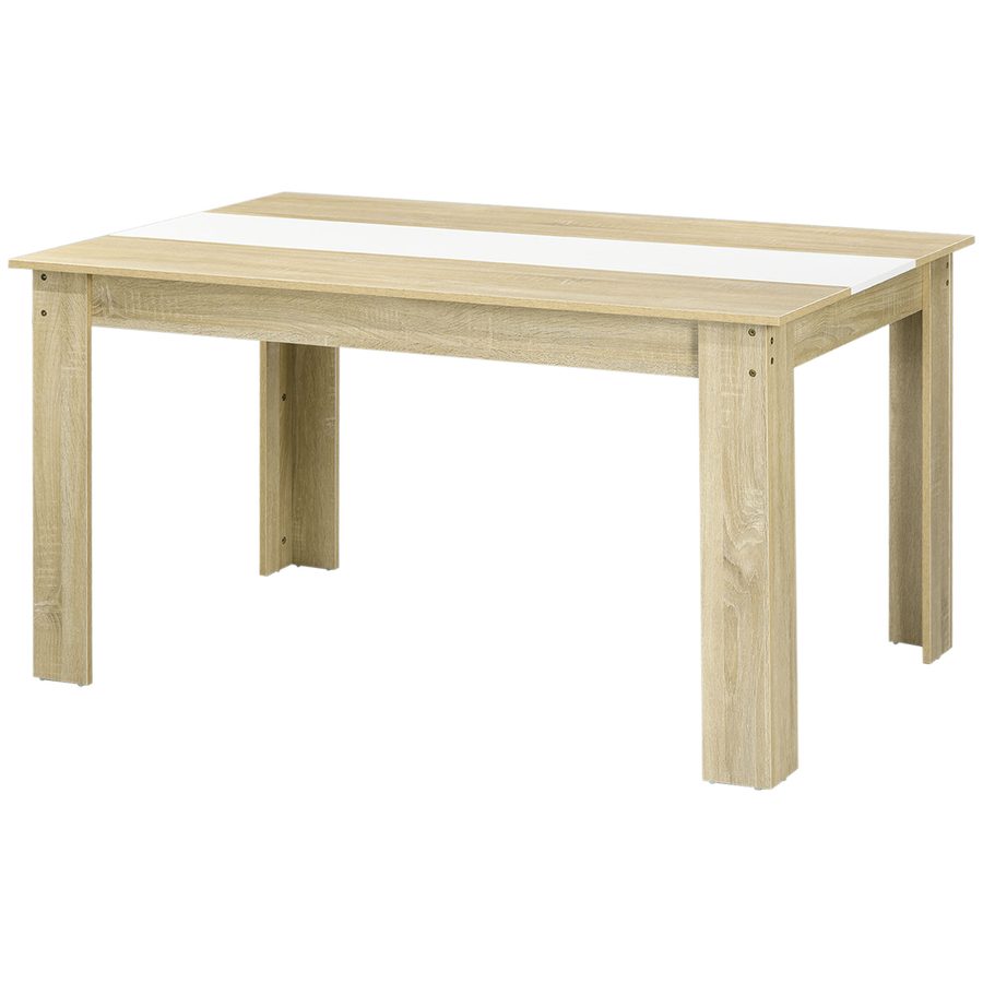 HOMCOM Esstisch Küchentisch für 6 Personen, skandinavischer Stil in Natur- und Weißholzoptik, Maße: 140L x 90B x 75H cm   Aosom von HOMCOM