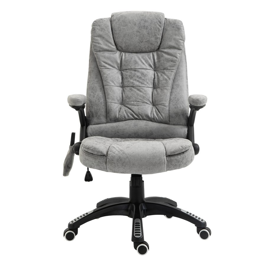 Vinsetto Bürostuhl mit Massage- und Wärmefunktion, ergonomisch, höhenverstellbar, reibungslos, 6 Massagepunkte, 68B x 72T x 110-120H cm, Grau  Aosom von Vinsetto