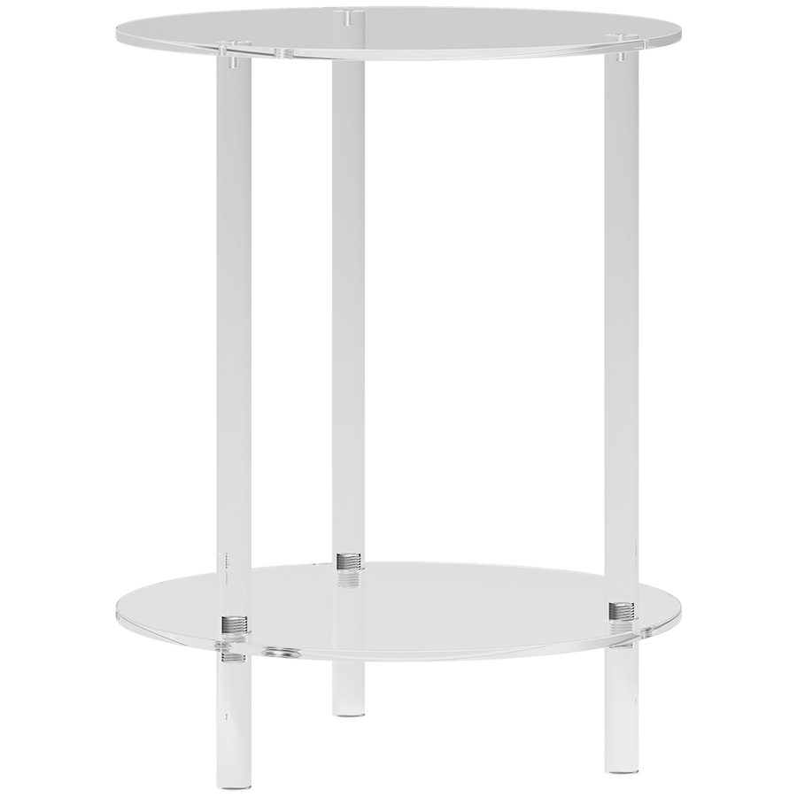 HOMCOM Niedriger Runder Tisch mit 2 Ebenen für den Innenbereich, Acryl Beistelltisch, Ø40x50 cm, Transparent   Aosom von HOMCOM
