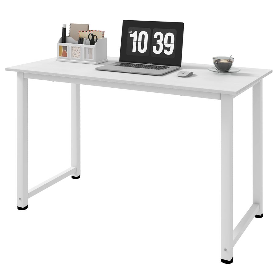 HOMCOM Computertisch Esstisch 120L x 60B x 76H cm Weiß Multifunktion Große Arbeitsfläche Robuster Metallrahmen   Aosom von HOMCOM