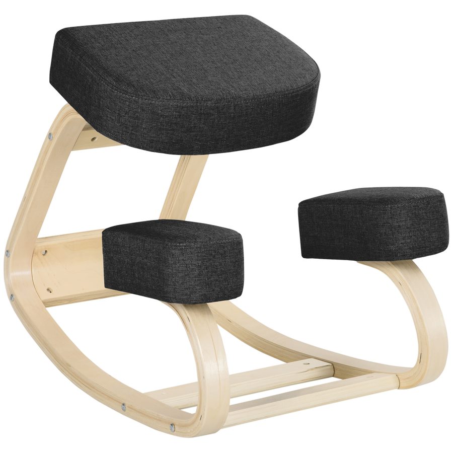 Vinsetto Kniestuhl Ergonomischer Kniestuhl, Gesundheitsstuhl für Homeoffice, Bürostuhl zur Verbesserung der Körperhaltung, Schwarz   Aosom von Vinsetto