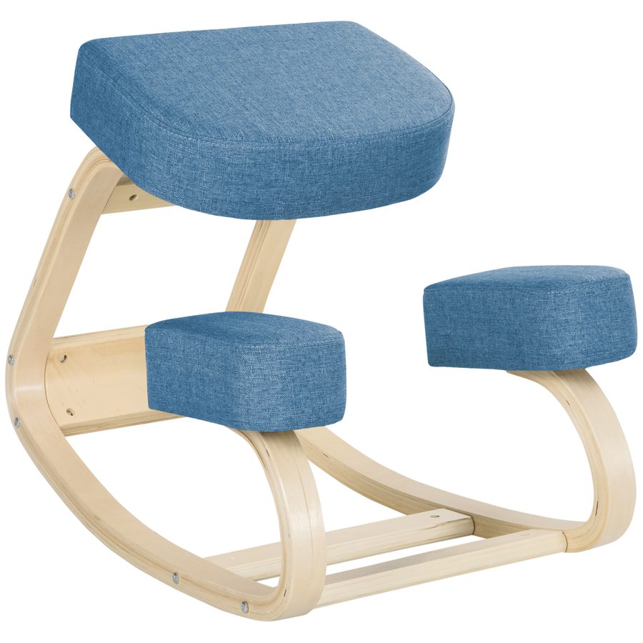 Vinsetto Ergonomischer Kniestuhl, Kniehocker Gesundheitsstuhl für Zuhause, Büro, Meditation, zur Verbesserung der Rückenschmerzen Nackenschmerzen Lindern & Körperhaltung Blau   Aosom von Vinsetto