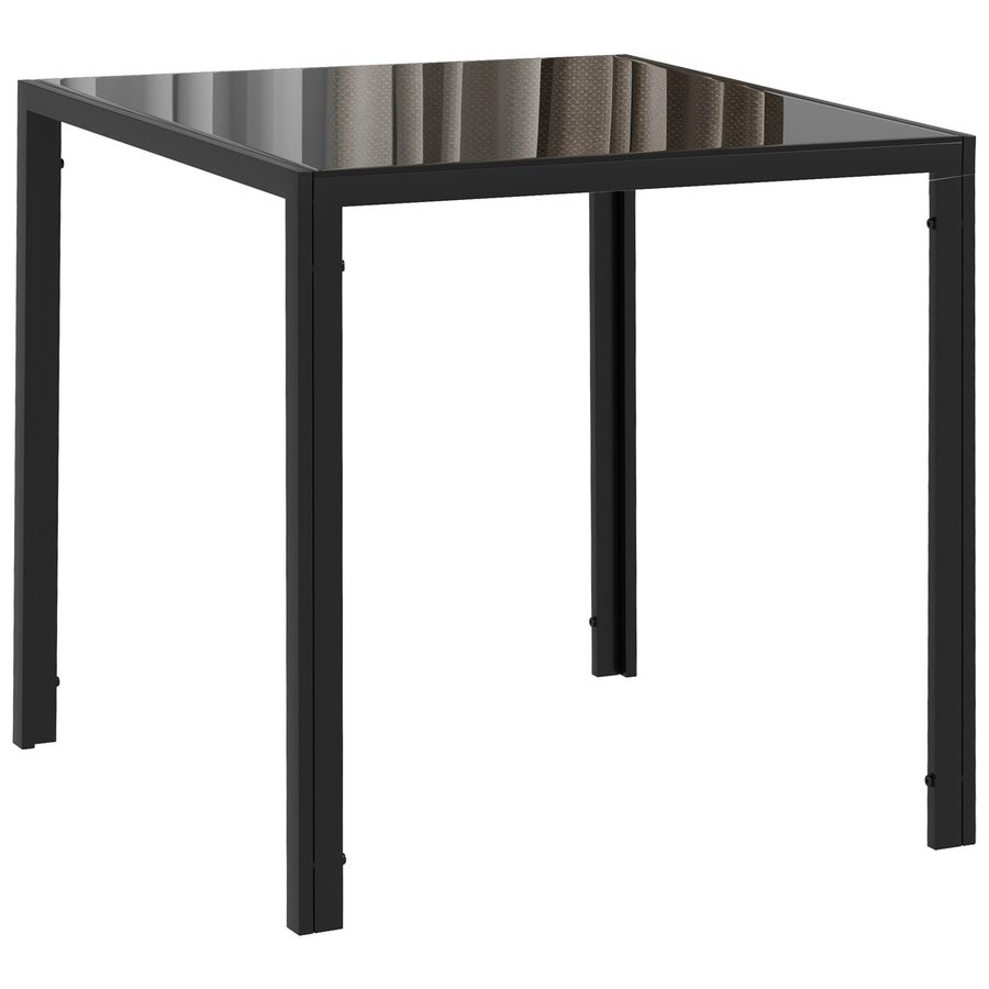 HOMCOM Esstisch Quadratischer Küchentisch für 4 Personen, Esszimmertisch aus Hartglas, bis 80 kg belastbar, für Küche, Esszimmer, 75 x 75 x 75 cm, Schwarz   Aosom von HOMCOM