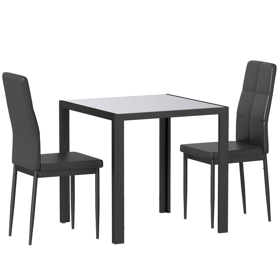 HOMCOM Essgruppe Esstisch mit 4 Stühlen Platzsparend Esszimmergruppe Sitzgruppe Küchentisch-Set für Esszimmer, Küche Schwarz   Aosom von HOMCOM
