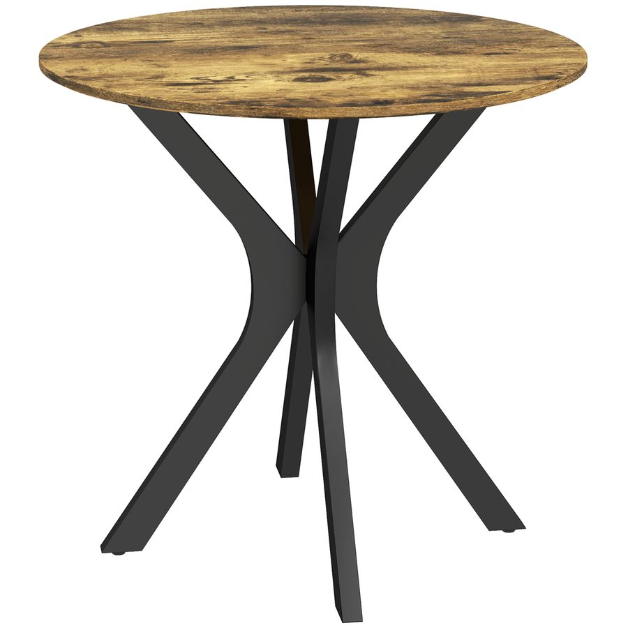 HOMCOM Esstisch, Runder Küchentisch, Moderner Esszimmertisch Kaffeetisch mit Spider-Stahlgestell, Bartisch für 2 Personen, Ø78 x 75 cm, Rustikales Braun   Aosom von HOMCOM