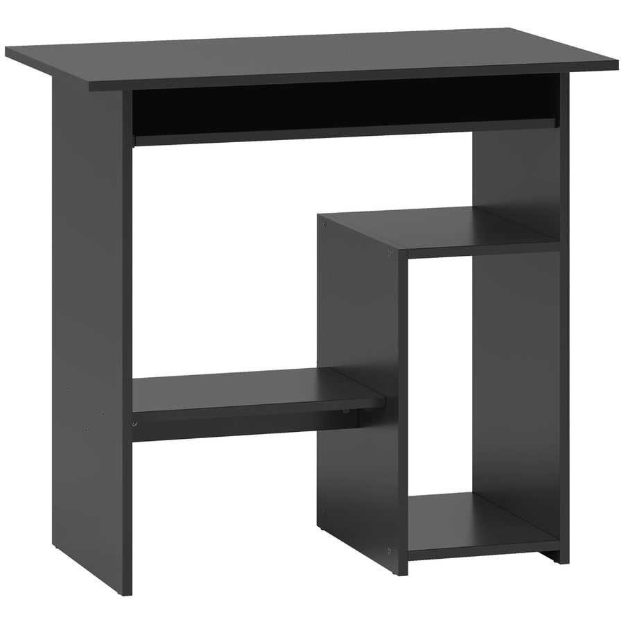 HOMCOM Computertisch, Schreibtisch mit offenen Fächern und Ablageflächen, Bürotisch, Kinderschreibtisch, PC Tisch für Büro, Arbeitszimmer, 80 x 45 x 75 cm, Schwarz   Aosom von HOMCOM