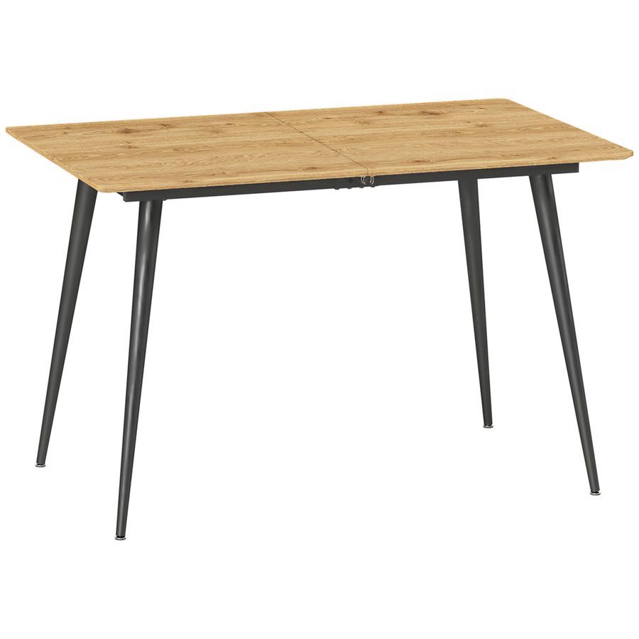 HOMCOM Esstisch ausziehbar 120/160 x 75 cm Küchentisch für 6-8 Personen, moderner Esszimmertisch mit Stahlbeine, Natur   Aosom von HOMCOM