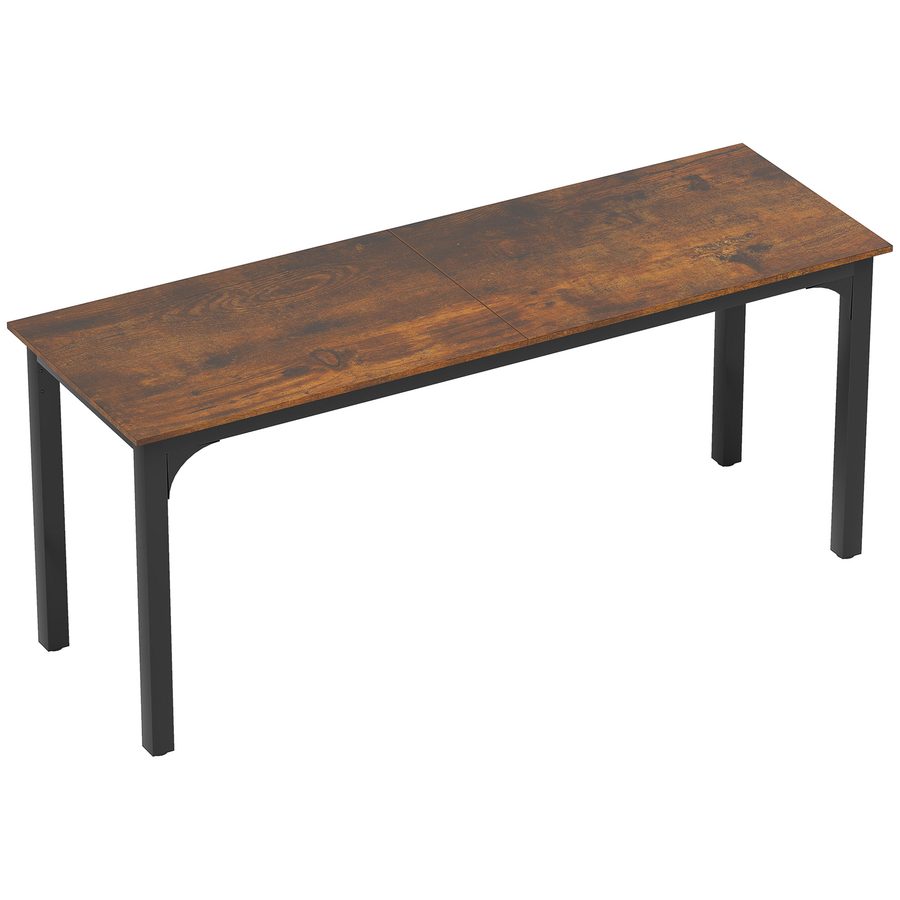 HOMCOM Schreibtisch Computertisch Bürotisch mit Industrie-Design, Stahlgestell für Arbeitszimmer Schlafzimmer Home Office, 100 x 54 x 75 cm Rustikal Braun   Aosom von HOMCOM
