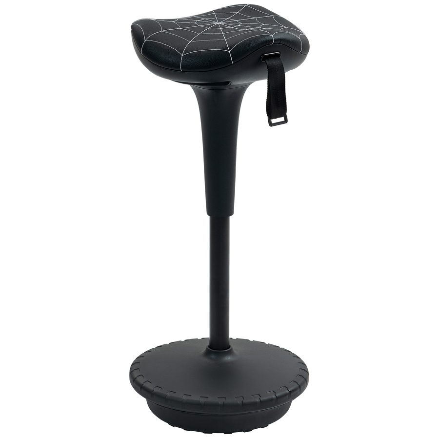 Vinsetto Bürohocker mit Schwenkfunktion, ergonomischer Hocker, höhenverstellbar 65,5-83,5 cm Arbeitshocker Sitzhocker groß Sockel, 120° neigbar Stehhocker, Anti-Rutsch, für Büro Arbeitszimmer, Schwarz   Aosom von Vinsetto