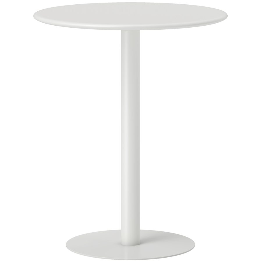 HOMCOM Esstisch, Runder Küchentisch für 2 Personen, Moderner Esszimmertisch für Wohnzimmer, Garten, Stahl, Ø60 x 72 cm, Weiß   Aosom von HOMCOM