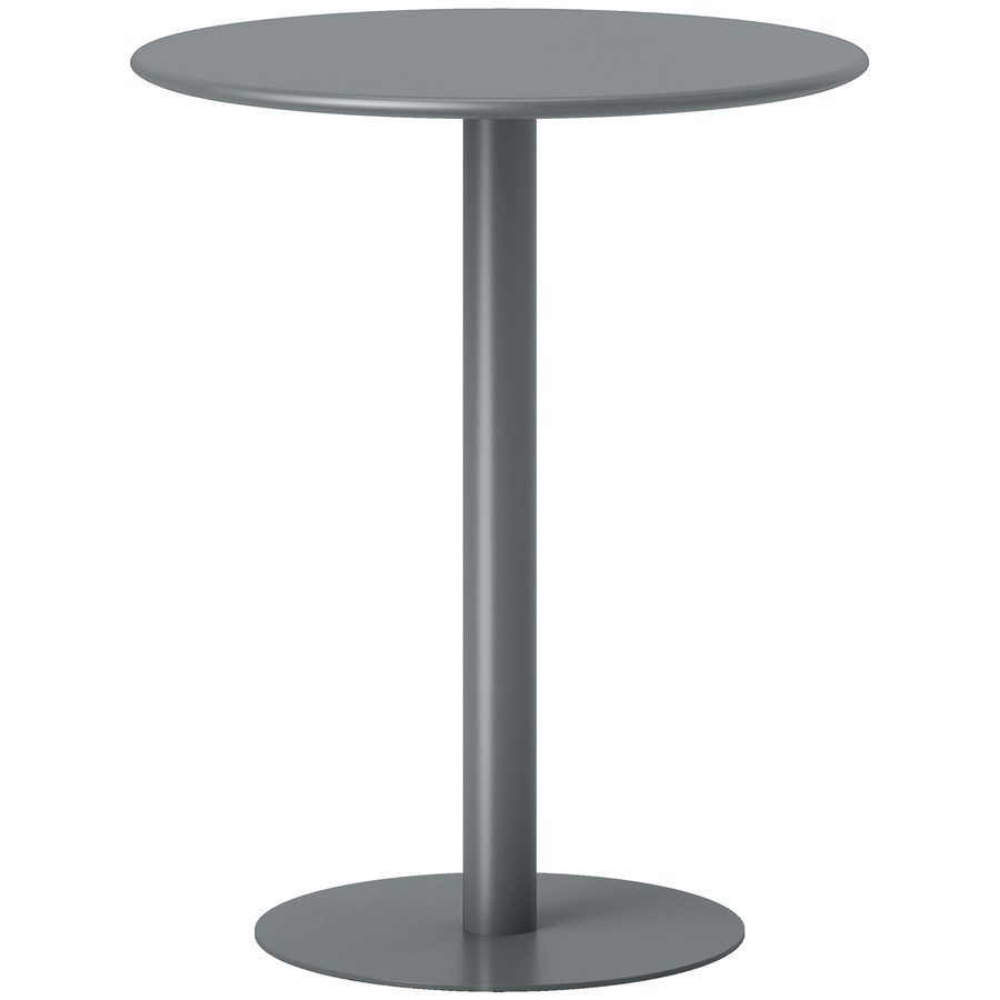 HOMCOM Esstisch 60 x 60 cm Rund Küchentisch für 2 Personen Esszimmertisch mit Säulentisch Kleiner moderner Tisch für Küche, Esszimmer Wohnzimmer Grau   Aosom von HOMCOM
