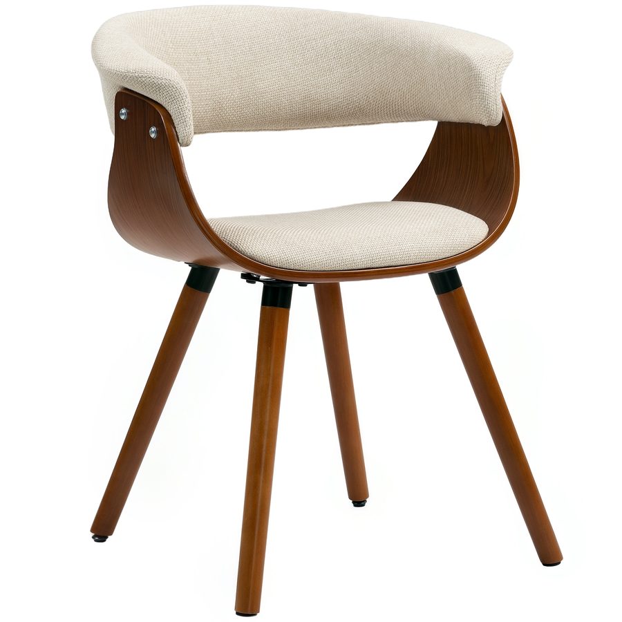 HOMCOM Esszimmerstuhl Küchenstuhl mit Rückenlehne, Leinenoptik, Sessel Polsterstuhl mit Holzbeine für Esstisch, Beige   Aosom von HOMCOM