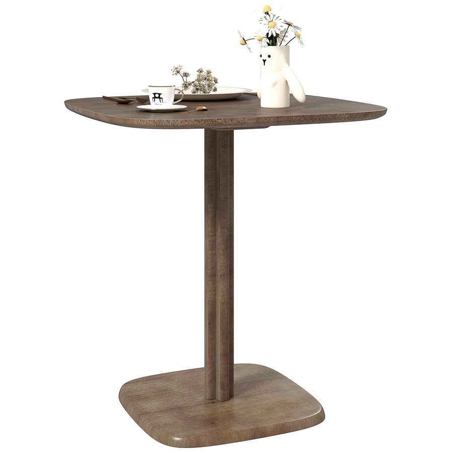 HOMCOM Esstisch für 4 Personen, moderner Küchentisch mit Holzoptik, 70 x 70 cm, braun   Aosom von HOMCOM