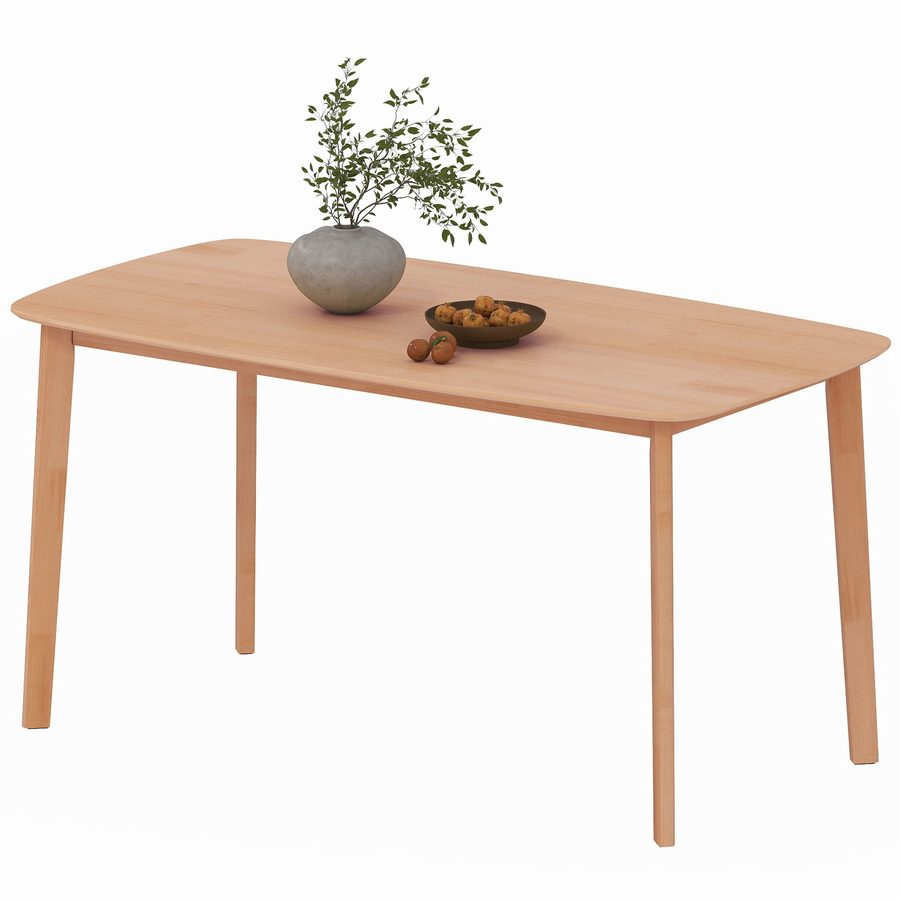HOMCOM Rechteckiger Esstisch für 6 Personen in naturholzoptik 150 cm mit massivem Holzrahmen und großer Tischplatte, für Esszimmer, Wohnzimmer, Büro   Aosom von HOMCOM
