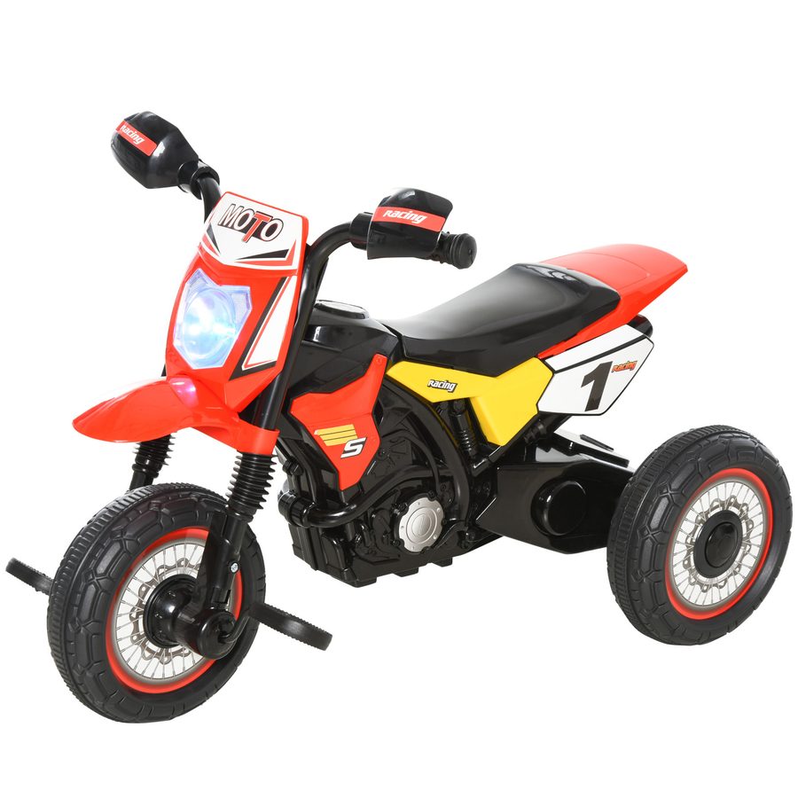 HOMCOM Kindertrike Moto Cross mit Musik- und Lichteffekten und Stauraum Rot   Aosom von HOMCOM