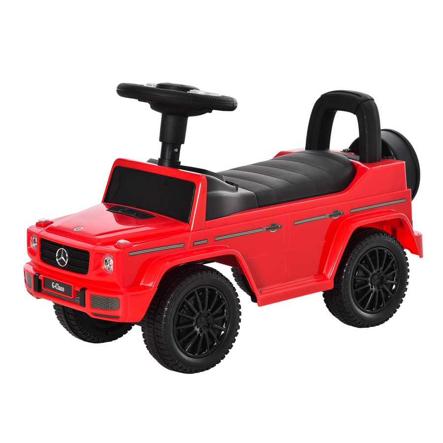 HOMCOM Kinder-Laufwagen Kinderfahrzeug zum Schieben lizenziertes Mercedes Benz 12-36 Monate Stauraum Hupe Lichter Rot   Aosom von HOMCOM