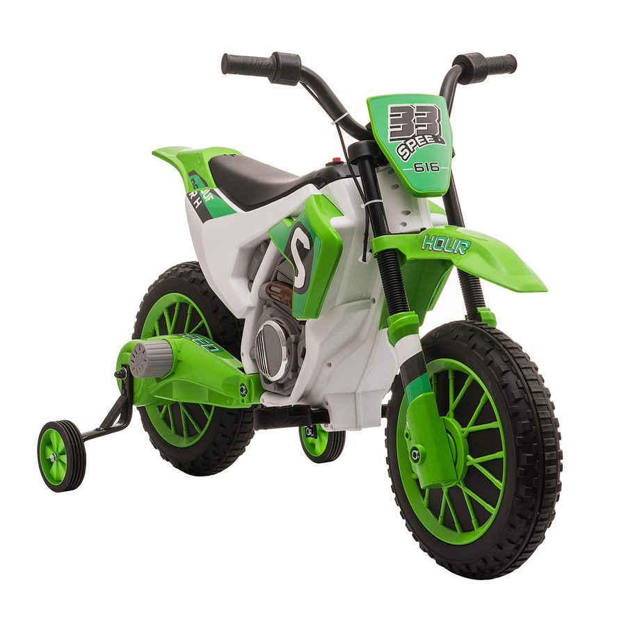 HOMCOM Kinder-Elektromobil Motorrad 12V abnehmbare Stützräder ab 3 Jahre PP Metall   Aosom von HOMCOM