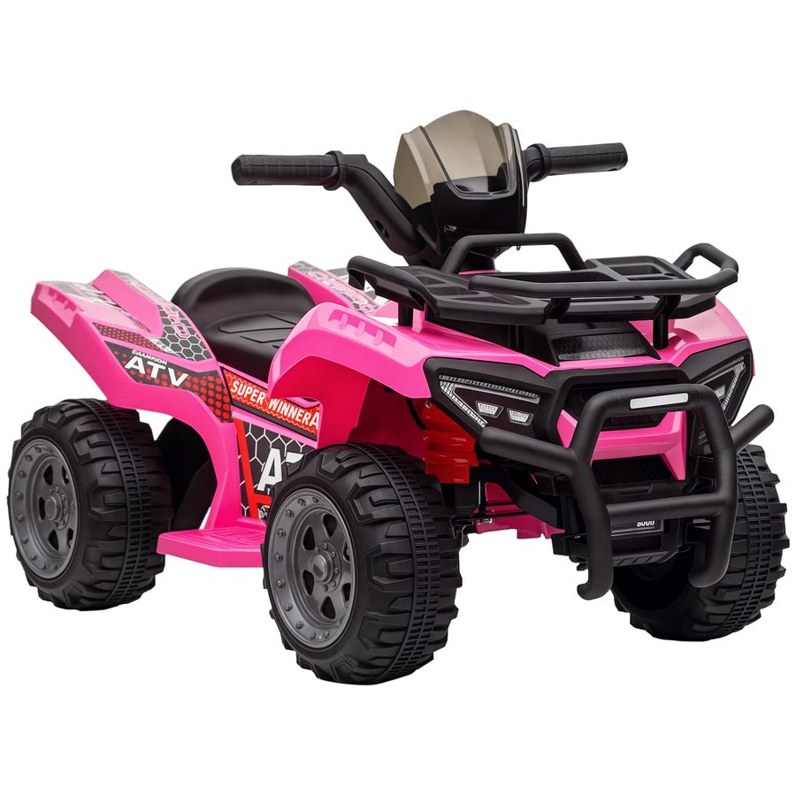 HOMCOM Mini Elektro-Quad für Kinder 18-36 Monate, Elektro ATV mit LED Frontlicht, Metall & PP-Kunststoff, rosa, sicherer Fahrspaß für kleine Abenteurer   Aosom.de von HOMCOM