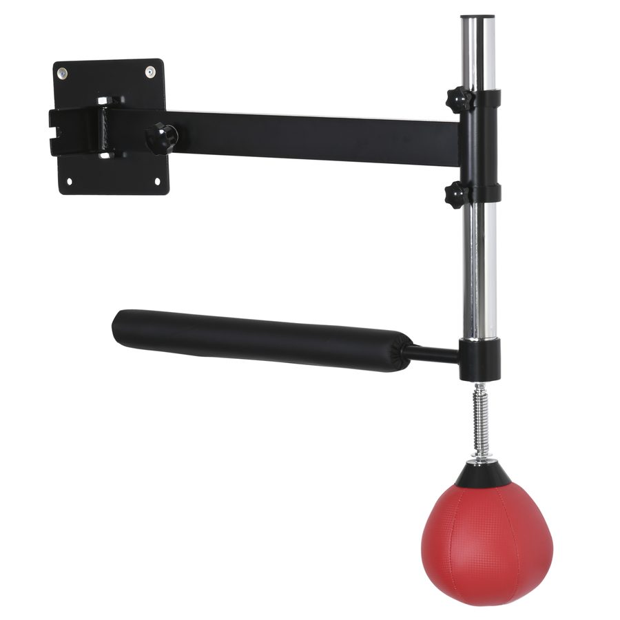 HOMCOM Boxgestell Spinning Bar Boxing Wandhalterung klappbar mit Reflexstange Höhenverstellbarer 360° Schaukel für Erwachsene, Rot   Aosom von HOMCOM