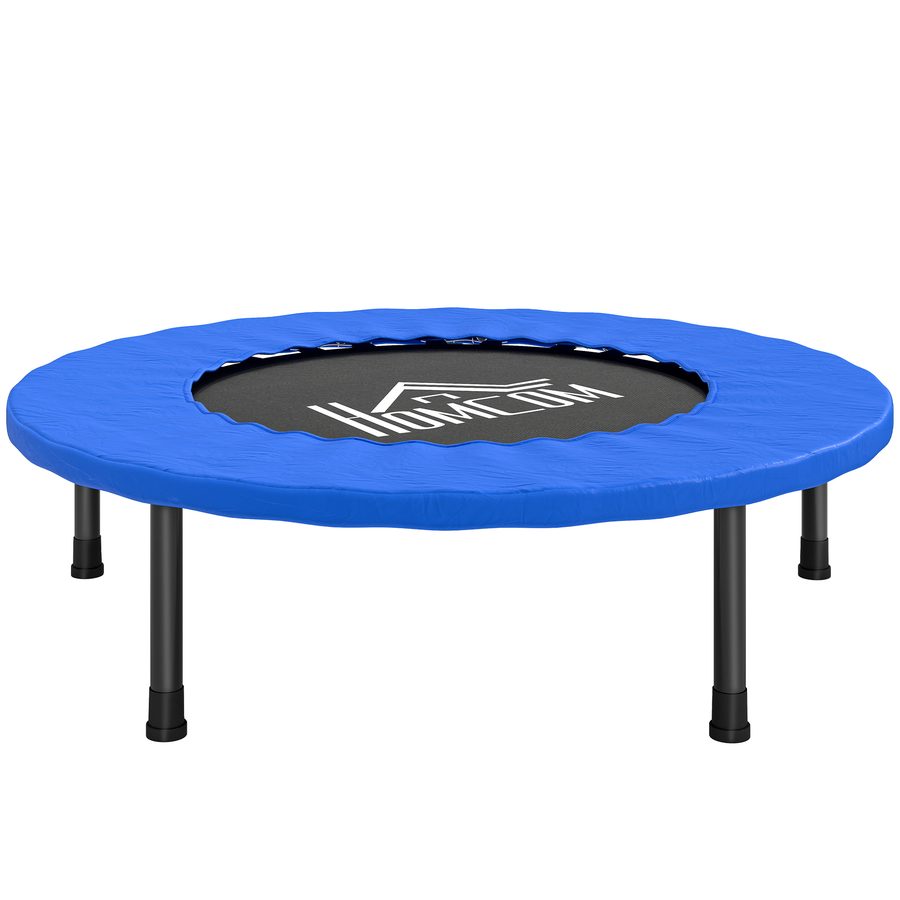 HOMCOM Trampolin für Erwachsene Ø81 cm Belastbarkeit 100 kg, Sprungtuch mit 28 Bungee-Federn, Stahl und PP, für Yoga und Übungen, Blau   Aosom von HOMCOM
