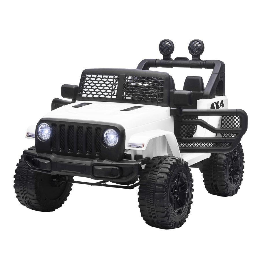 HOMCOM Elektroauto für Kinder mit Heckantrieb 12 V 5 Km/h max. Fernbedienung inklusive Licht- und Soundeffekte dim. 100L x 65B x 72H cm Weiß   Aosom von HOMCOM