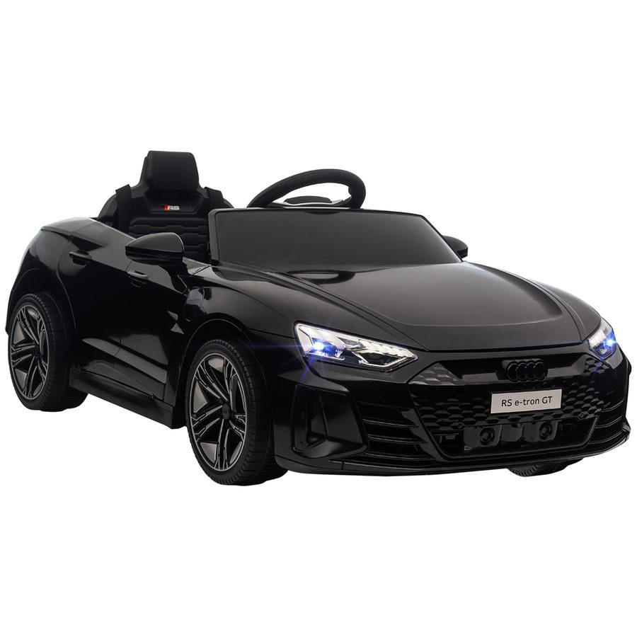 HOMCOM Kinder Elektroauto AUDI RS e-tron GT mit Fernbedienung, Sicherheitsgurt, Hupe, Musik & Scheinwerfer, bis 5 km/h, für Kinder 3-5 Jahre, Schwarz   Aosom.de von HOMCOM