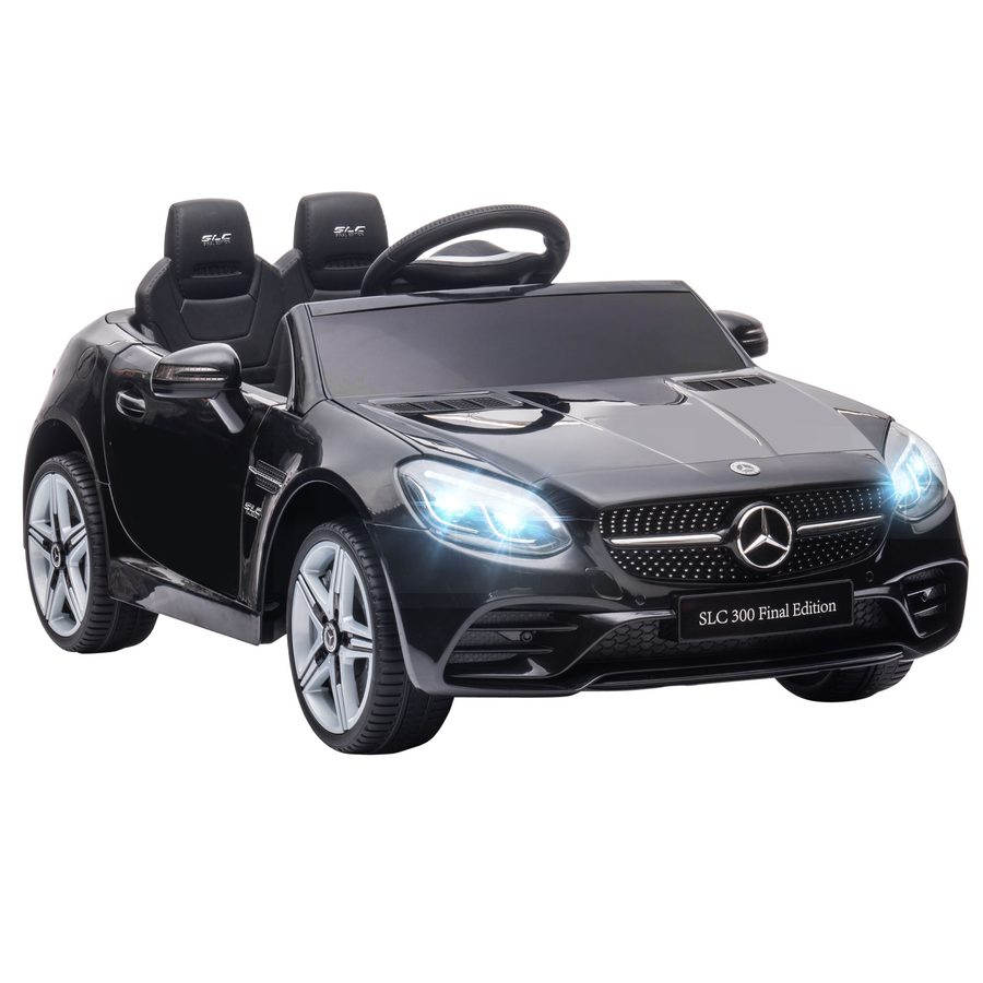 AIYAPLAY Elektroauto für Kinder ab 3 Jahren, Kinderfahrzeug mit Fernbedienung, LED-Scheinwerfern, Sicherheitsgurt, Hupe, Musik, Schwarz   Aosom von AIYAPLAY