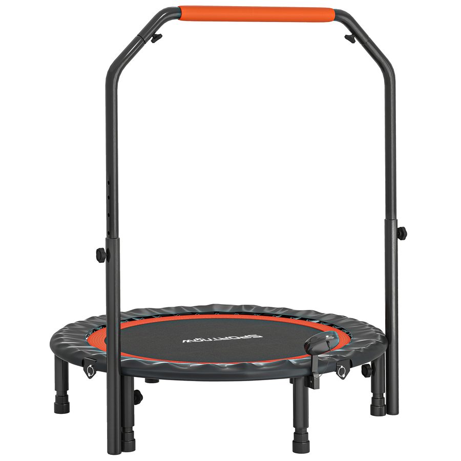 SPORTNOW Mini-Trampolin mit LCD-Monitor 102 cm Fitness-Trampolin, 4-fach höhenverstellbarer Haltegriff bis 100 kg für effektives Training   Aosom.de von SPORTNOW
