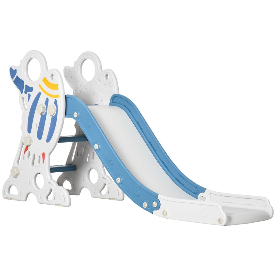 AIYAPLAY Kinder Rutsche, Kinderrutsche für Kinder von 1,5 bis 3 Jahren, Gartenrutsche mit Raketen-Design, Leiter, Rutsche, Griffen, für Indoor, Outdoor, Blau   Aosom von AIYAPLAY