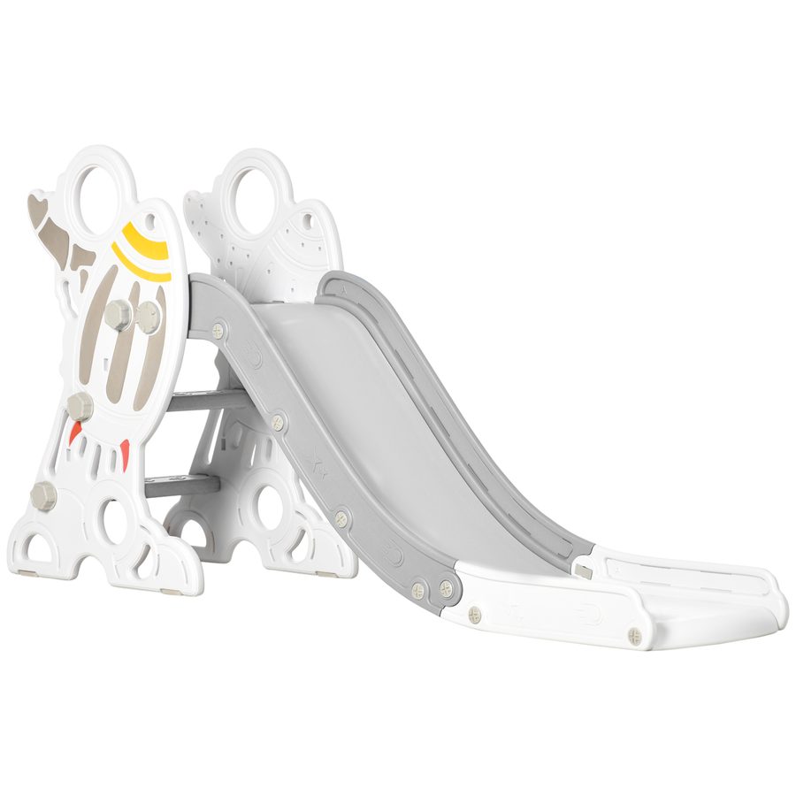 AIYAPLAY Kinderrutsche Gartenrutsche für 1,5-3 Jahre freistehend mit Raketen-Design grau & weiß, ideal für Spielplatz & Garten   Aosom.de von AIYAPLAY