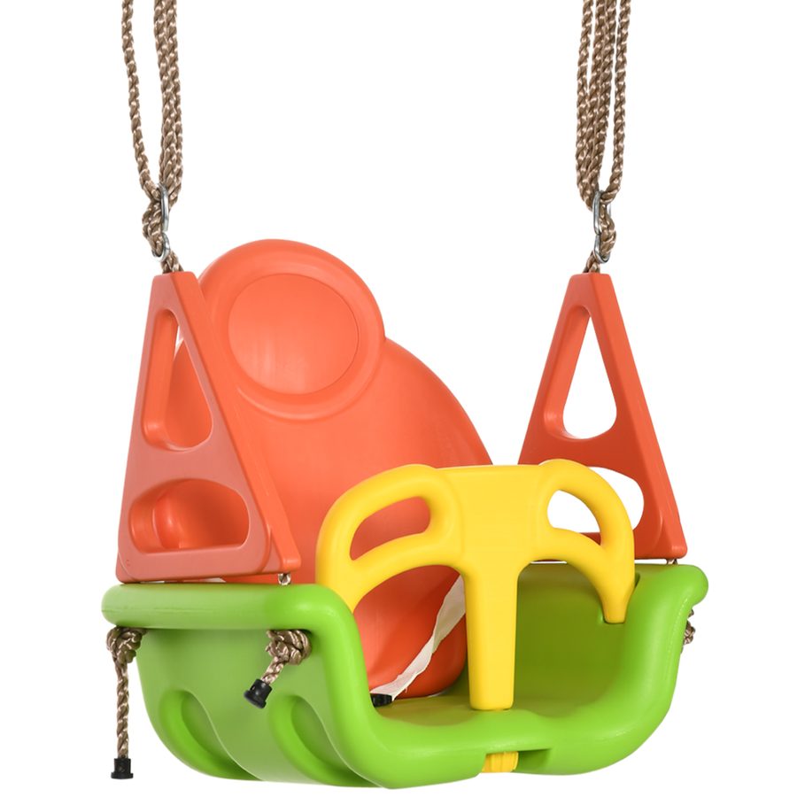 Outsunny Babyschaukel Indoor, mit Sicherheitsgurt, bis 70 kg, längenverstellbare Seile, Kleinkindschaukel, grün   Aosom.de von Outsunny