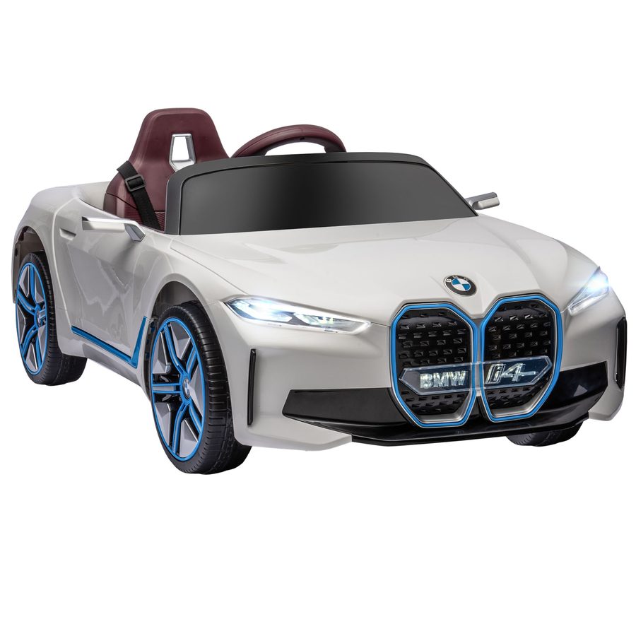 HOMCOM Kinder Elektroauto BMW mit Fernbedienung, tragbarer Batterie, Scheinwerfer, MP3-Player, Sicherheitsgurt, 3-5 km/h für Kinder 3-5 Jahre, Weiß   Aosom.de von HOMCOM