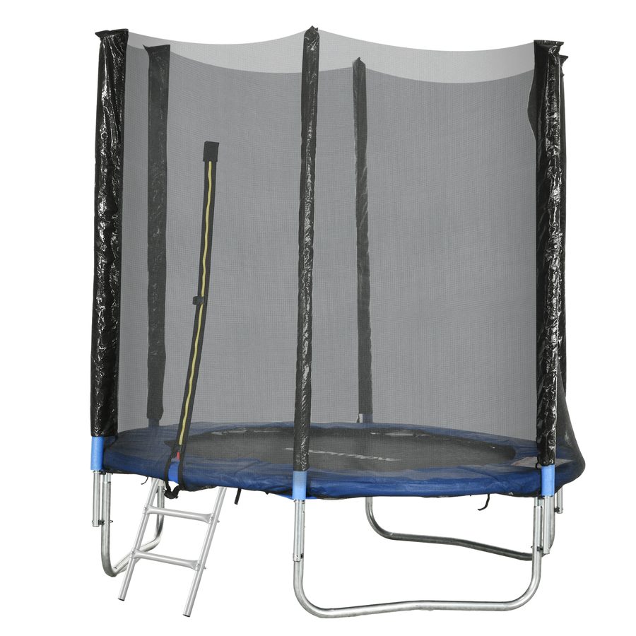 SPORTNOW Gartentrampolin für Kinder, Trampolin Ø 180cm mit Sicherheitsnetz, gepolsterten Stangen und Leiter, Gartentrampolin für Kinder, Jugendliche und Erwachsene   Aosom von SPORTNOW