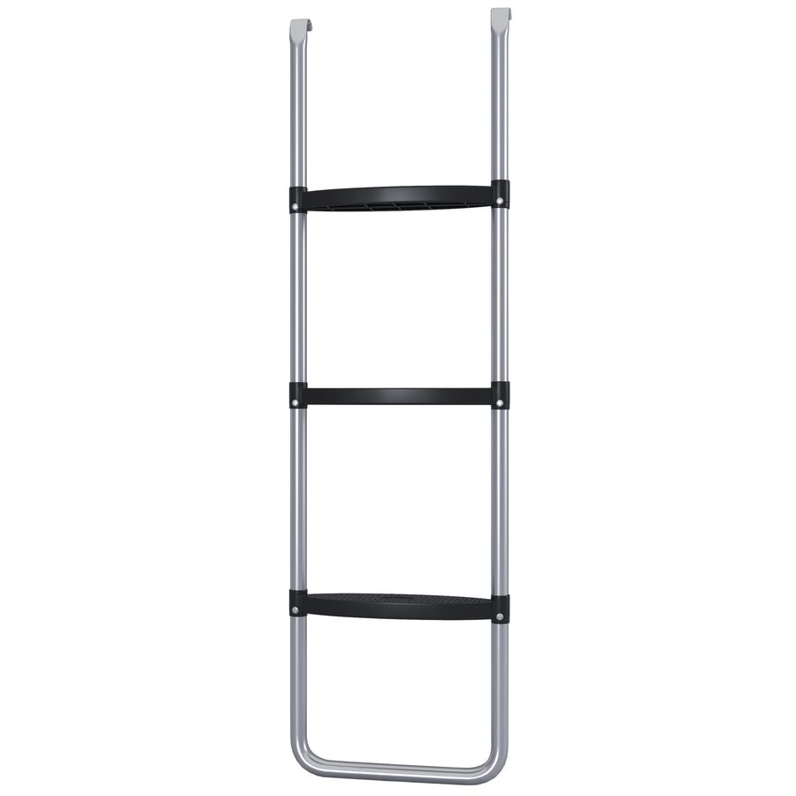 SPORTNOW Trampolinleiter mit 3 oder 2 Stufen horizontale breite Tritte, universeller Haken, Tragfähigkeit 120 kg, 110 x 32 cm Silber   Aosom von SPORTNOW