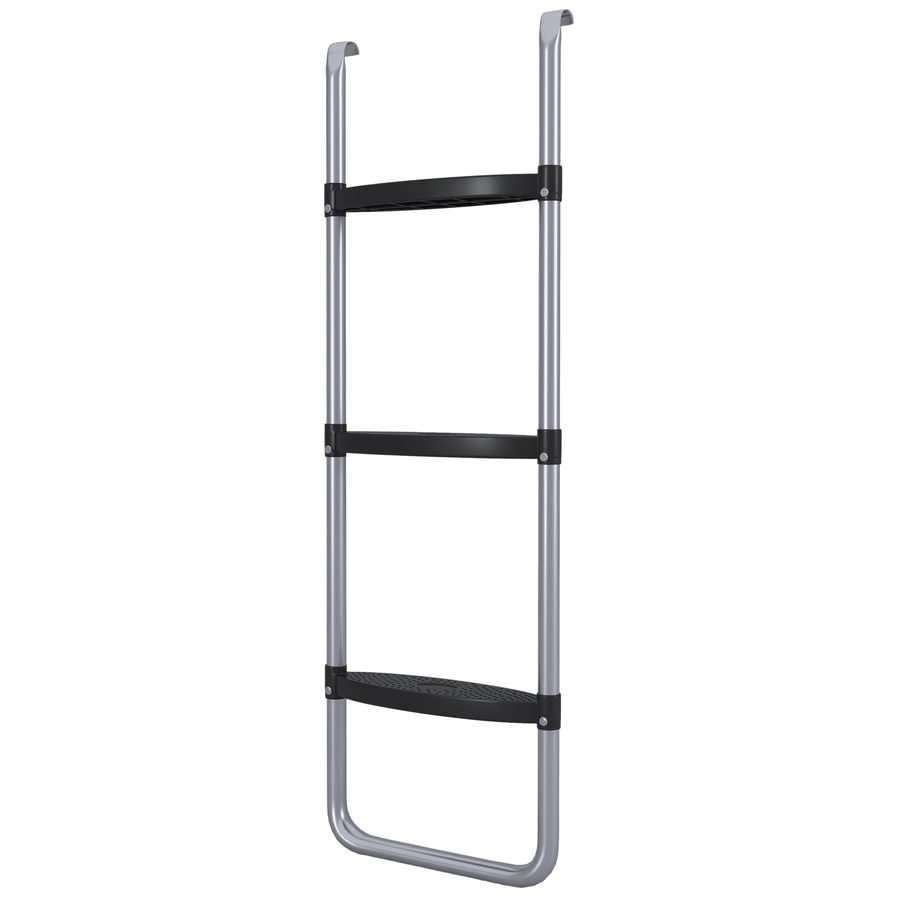 SPORTNOW Trampolinleiter mit 3 oder 2 Stufen, breite horizontale Trittstufen, Universalhaken, 120 kg Tragfähigkeit, 97 x 32 cm Silber   Aosom von SPORTNOW