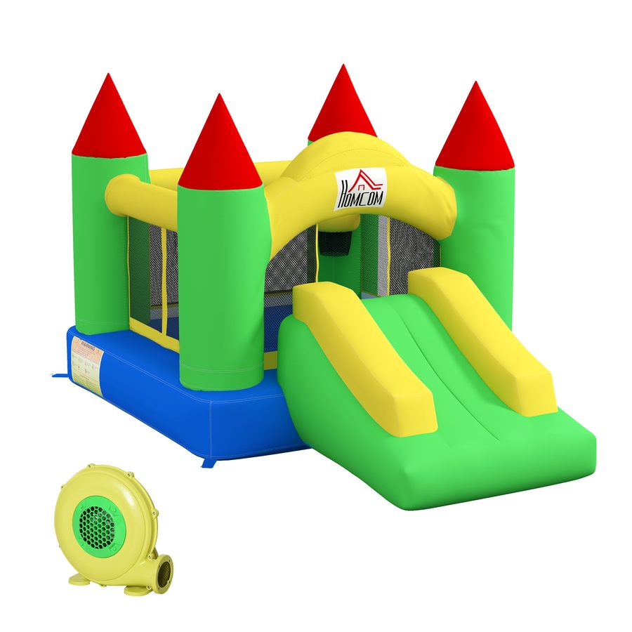 HOMCOM Hüpfburg aufblasbar Gebläse Kinderhüpfburg Spielburg Rutsche Trampolin Sicherheitsnetz 3-10 Jahre Oxford 300x180x160cm   Aosom von HOMCOM