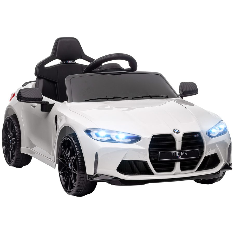 AIYAPLAY Kinder Elektroauto mit 2,4G Fernbedienung, Federung, MP3, USB, LED Lichter, für 3-5 Jahre, weißes Elektrofahrzeug   Aosom.de von AIYAPLAY