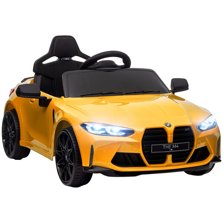AIYAPLAY Kinder Elektroauto mit 2,4G-Fernbedienung und Federung, Elektrofahrzeug mit MP3, USB und LED-Lichtern für 3-6 Jahre, Gelb   Aosom.de von AIYAPLAY