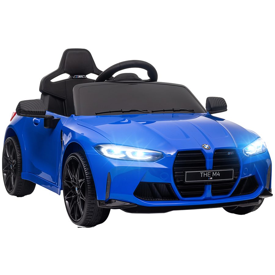 AIYAPLAY Elektroauto für Kinder 12V mit BMW M4 Lizenz, Elektroauto für Kinder mit 2 Motoren, Federung, 2,4G-Fernbedienung, Hupe und Scheinwerfer, 3-5 km/h, max. 30 kg, Blau   Aosom von AIYAPLAY