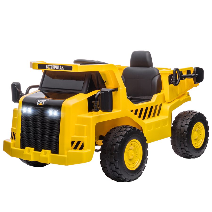 AIYAPLAY elektrischer Kinderbagger, Belastung 30 kg, mit Fernbedienung, Eimer, Schaufel, Lautsprecher, Scheinwerfer, für 3-7 Jahre, Gelb  Aosom von AIYAPLAY