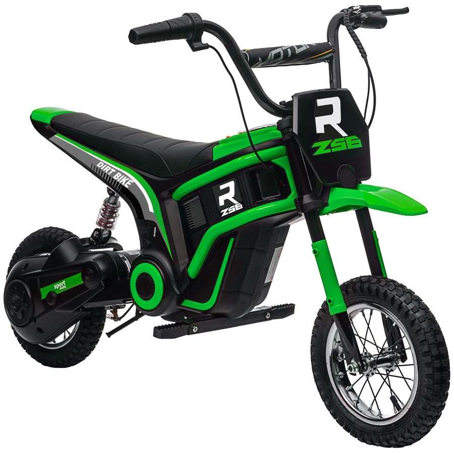 HOMCOM Kinder Elektro Motorrad 12V mit Hupe & Leuchte, 8-16 km/h, Drehgriff-Gashebel, für Kinder 8-12 Jahre, Grün   Aosom.de von HOMCOM